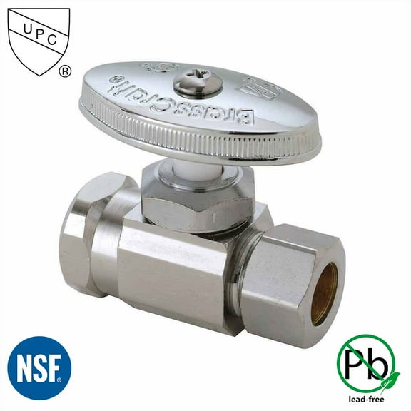 Thrifco 4405469 1/2 Inch FIP x 1/2 Inch Comp Multi Turn Brass Angle Stop Valve (Lead Free)