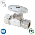 thumbnail image 1 of Thrifco 4405471 5/8 Inch Comp x 1/2 Inch Comp Multi Turn Brass Angle Stop Valve (Lead Free), 1 of 2