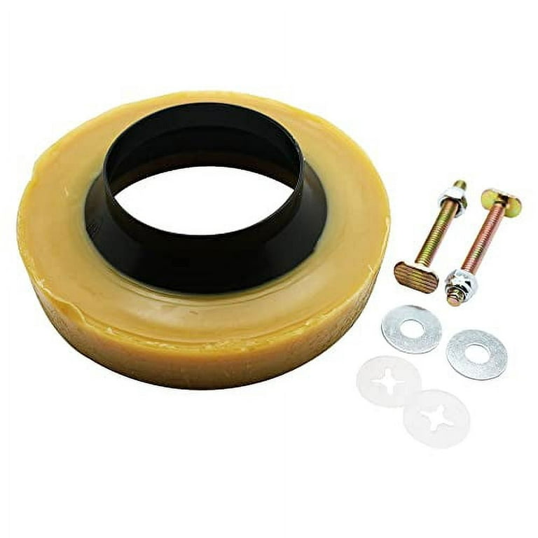 Thrifco 4544020 Toilet Bowl Gasket Wax Ring with Plastic Flange & Bolts for  3 Inch and 4 Inch Waste Lines