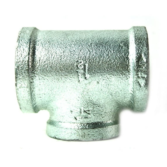 Thrifco 5217085 1-1/2 Inch x 1-1/2 Inch x 1 Inch Galvanized Steel Reducer Tee