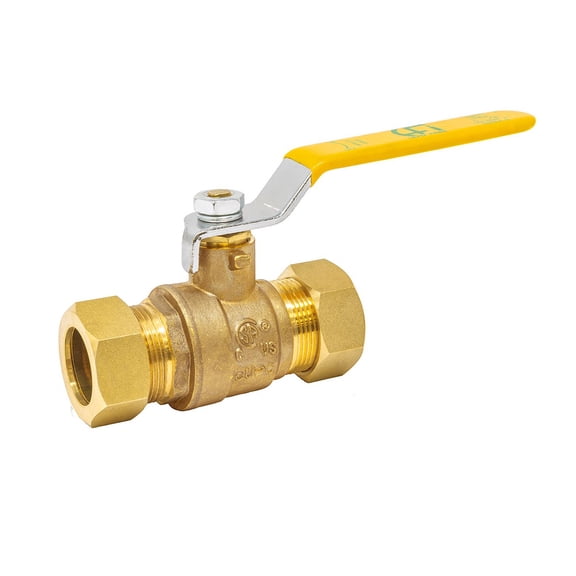 Thrifco 6414035 3/4 Inch (7/8 Inch O.D.) Brass Compression Gate Valve