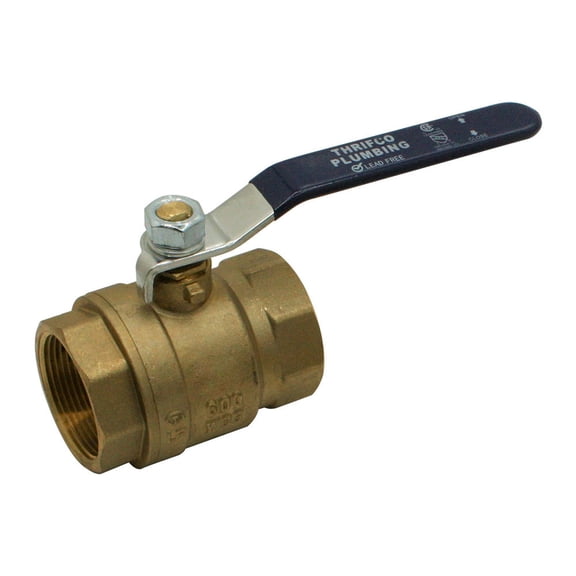 Thrifco 6416038 2-1/2 Inch IPS Full Port Brass Ball Valve