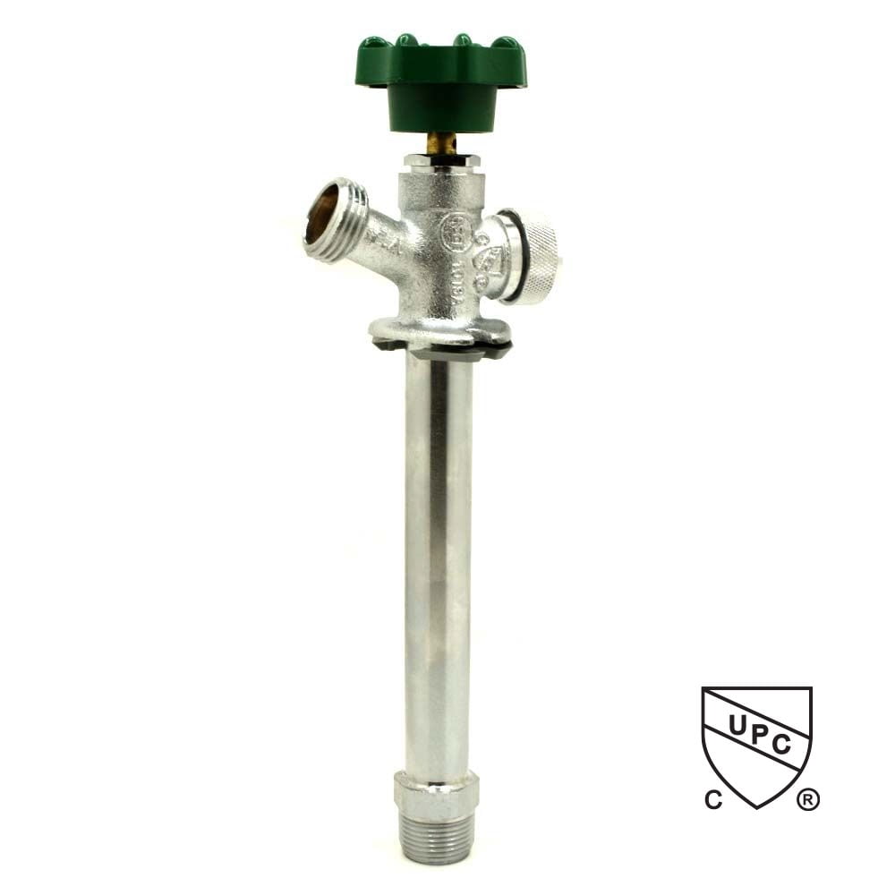 Eastman 10 Inch Frost Free Sillcock With Vacuum Breaker - Brass Outdoor Faucet For Freezing Areas