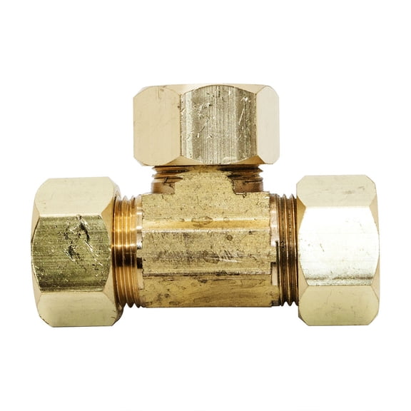 Thrifco 6964005 #64 3/8 Inch Lead-Free Brass Compression Tee