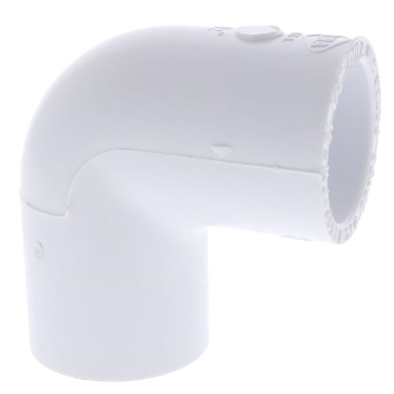 (2-Pk) Dura Pipe Fitting 90 Degree Elbow Schedule 40 White PVC 1/2" CA003-24