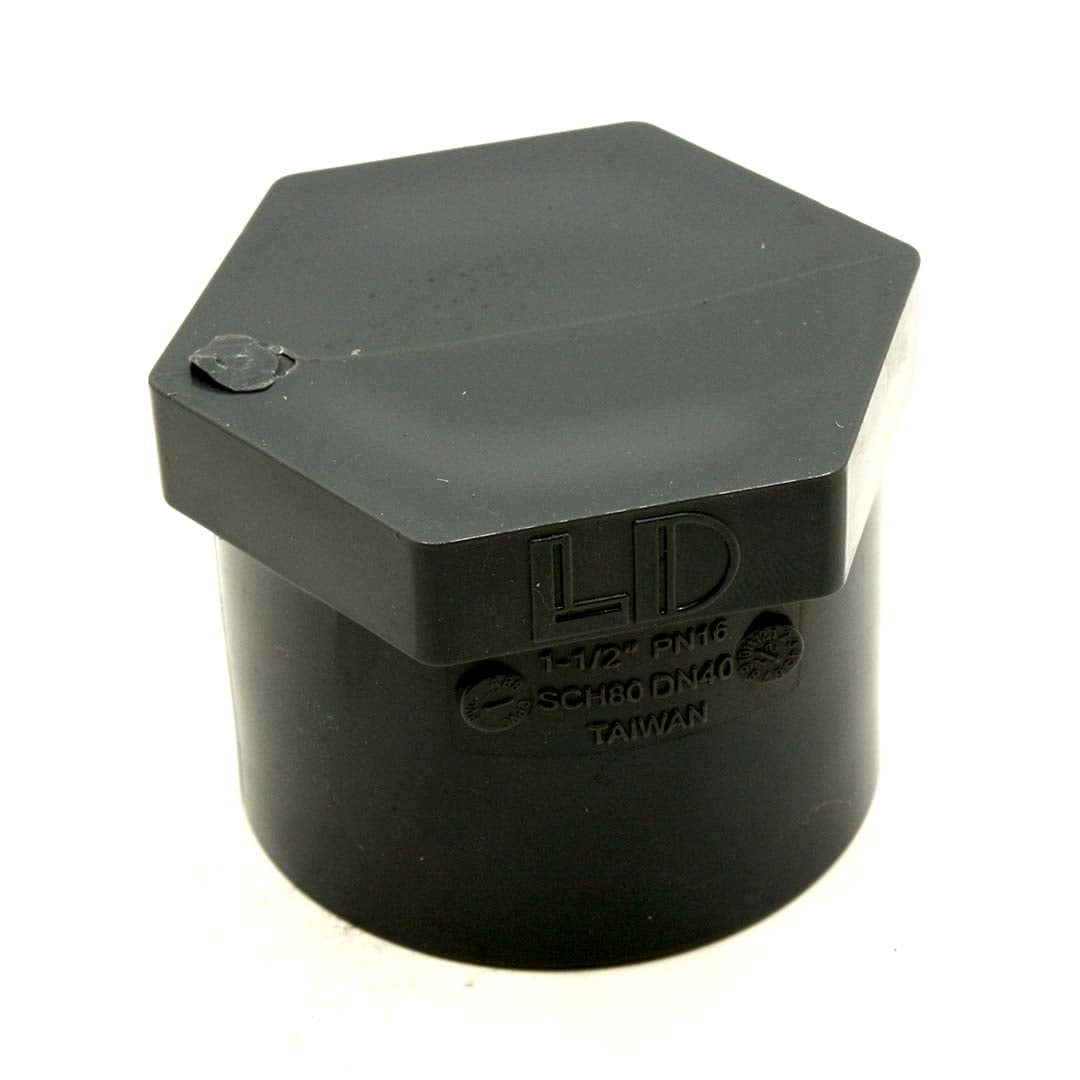 Thrifco 8213724 1-1/2 Inch Threaded PVC Cap SCH 80 - Walmart.com