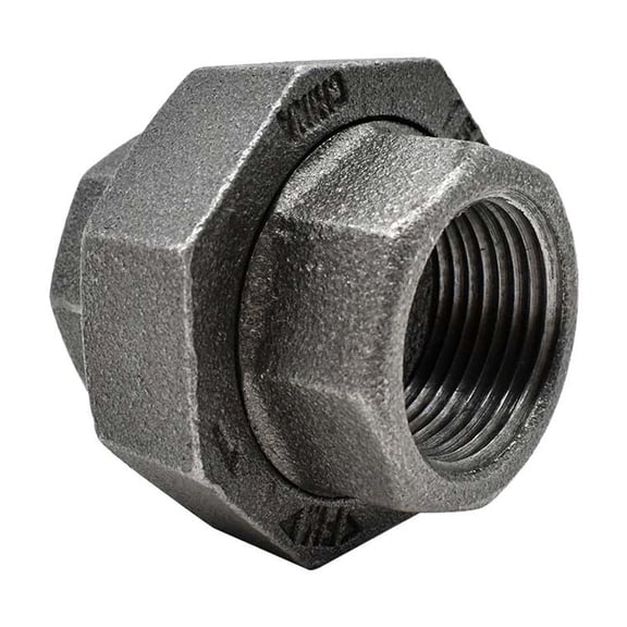 Thrifco 8319032 1/2 Inch Black Steel Union