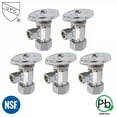 thumbnail image 1 of Thrifco 9405463 5/8 Inch Comp x 3/8 Inch Comp Multi Turn Brass Angle Stop Valve (Lead Free) - 5/Pack, 1 of 3