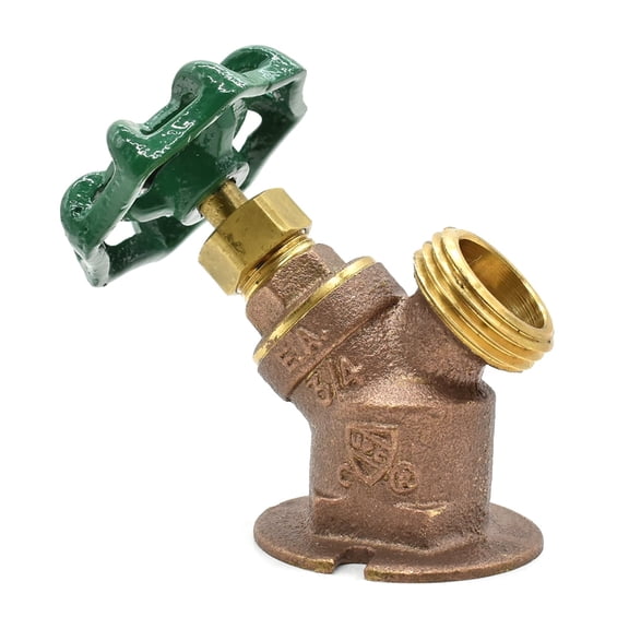AquaGen 6415127 3/4 Inch FIP x 3/4 Inch GHT Brass Flanged Sillcock Valve