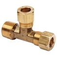 thumbnail image 1 of Thrifco Plumbing 9471002 71 1/4 Inch x 1/8 Inch Lead-Free Brass Compression MIP Run Tee, 1 of 1