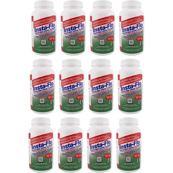 Thrift Marketing Insta-Flo IS-100 Drain Cleaner Professional Odorless Drain Opener, 1 lb Bottles, Case of 12