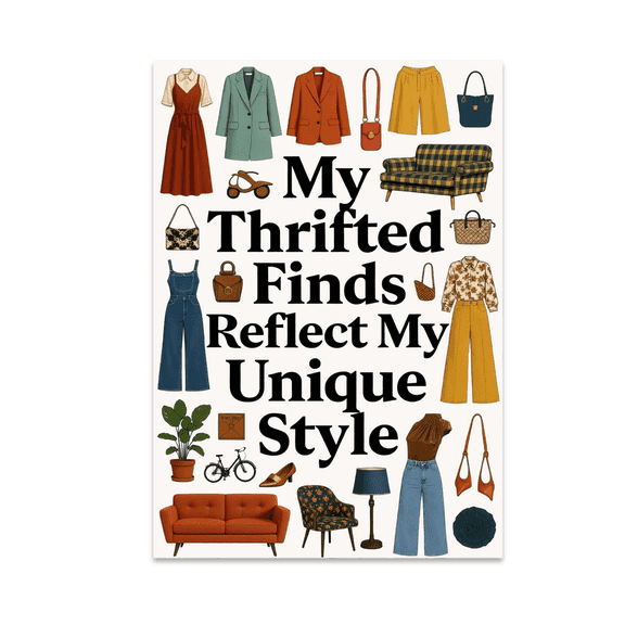 Thrift Shopping Art Poster - Thrift Store Enthusiast - 13x19 Poster Print