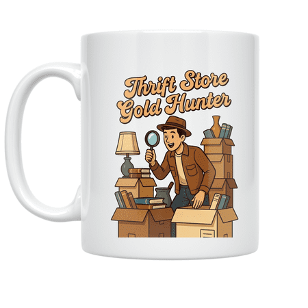 Thrift Store Gold Hunter - Vintage Hunting Enthusiast - 11 oz Ceramic Coffee Mug