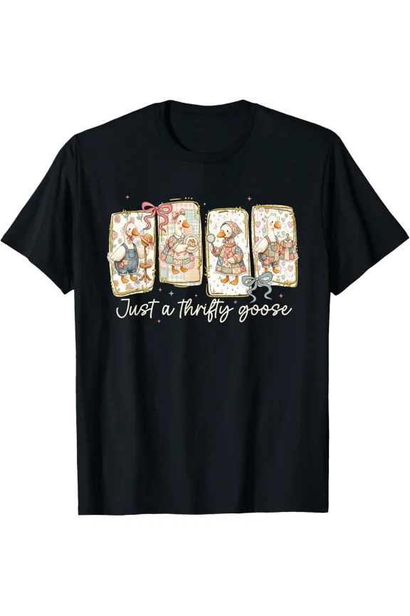 Thrifty Goose Thrift Shop Retro Design T-Shirt