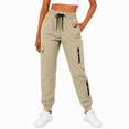 thumbnail image 1 of ThriftyPlait Cargo Jogger Pants for Women Casual Multi Pocket Sweat Trousers Elastic Waist Loose Fit Streetwear Athletic Bottoms for Daily, 1 of 8