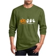 thumbnail image 1 of ThriftyPlait Funny Halloween Graphic Tee for Men Plus Size Long Sleeve Crewneck Shirt Casual Loose Fit Fall Top for Men, 1 of 4