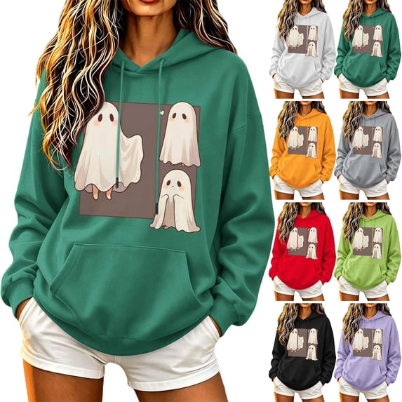 ThriftyPlait Halloween Sweatshirts for Women Casual Long Sleeve Oversized Pullover Top Fashion Fall Winter Sweater for Women