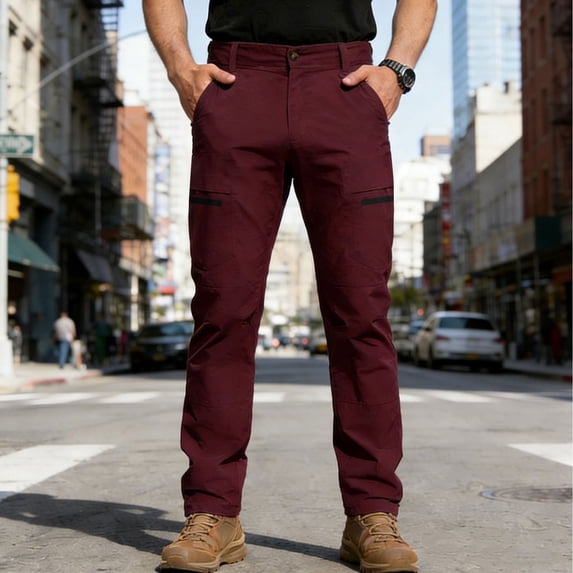 ThriftyPlait Men Multi Pocket Cargo Pants Casual Straight Leg Stretch Work Trousers Fashion Durable Outdoor Hiking Daily Utility Pants