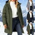 thumbnail image 1 of ThriftyPlait Women Long Hooded Parka Puffer Jacket Plus Size Drawstring Adjustable Collar Multi Pocket Windproof Coat Thick Winter Warm Outdoor Coat, 1 of 8