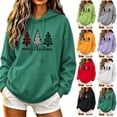 thumbnail image 1 of ThriftyPlait Women's Trendy Christmas Hoodie Pullover Warm Loose Fit Holiday Kangaroo Pocket Sweatshirt Long Sleeve Casual Farm Shirt, 1 of 6