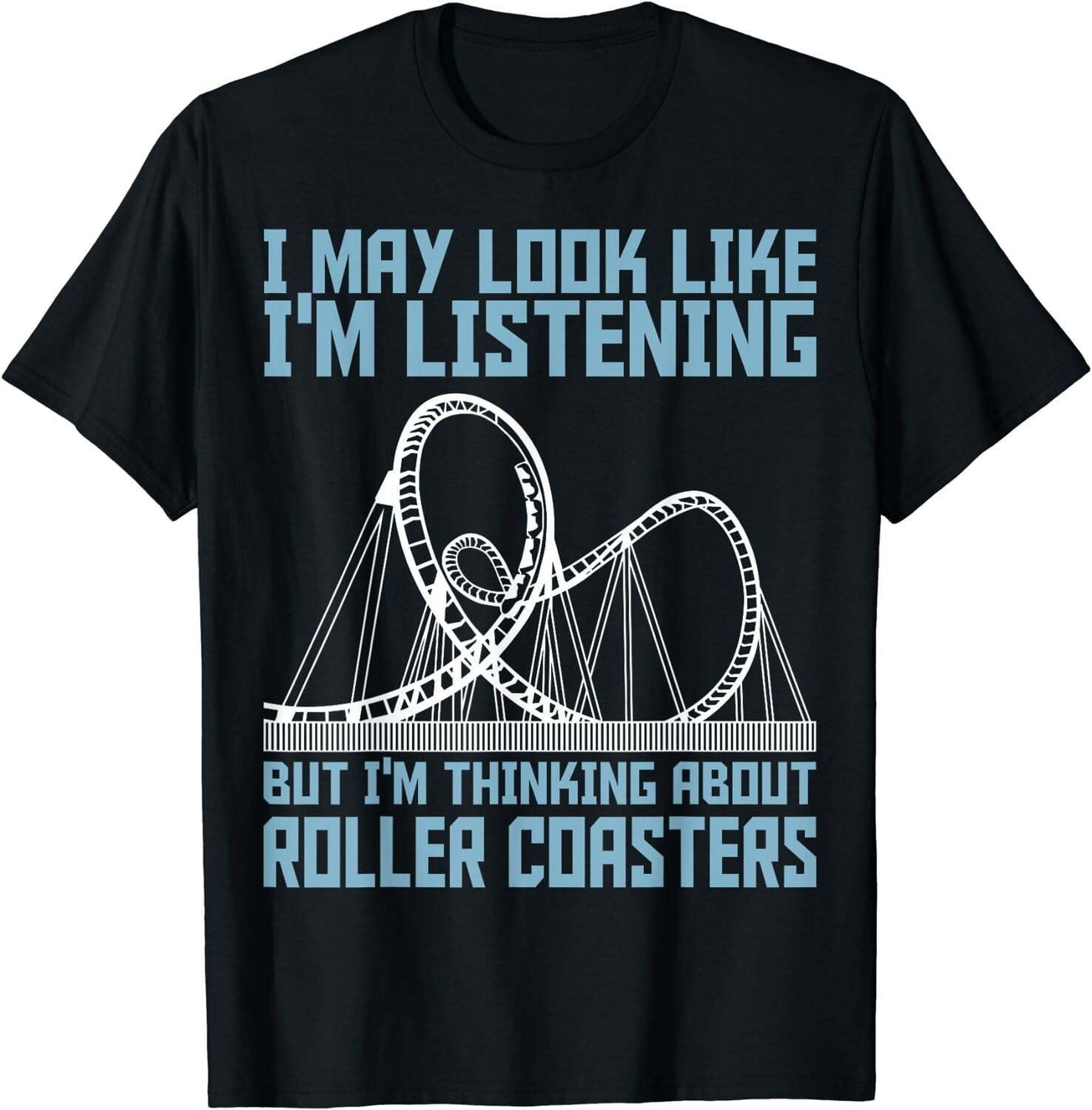 Thrill Seeker Alert: Ride in Style with this Roller Coaster Tee (Size M ...