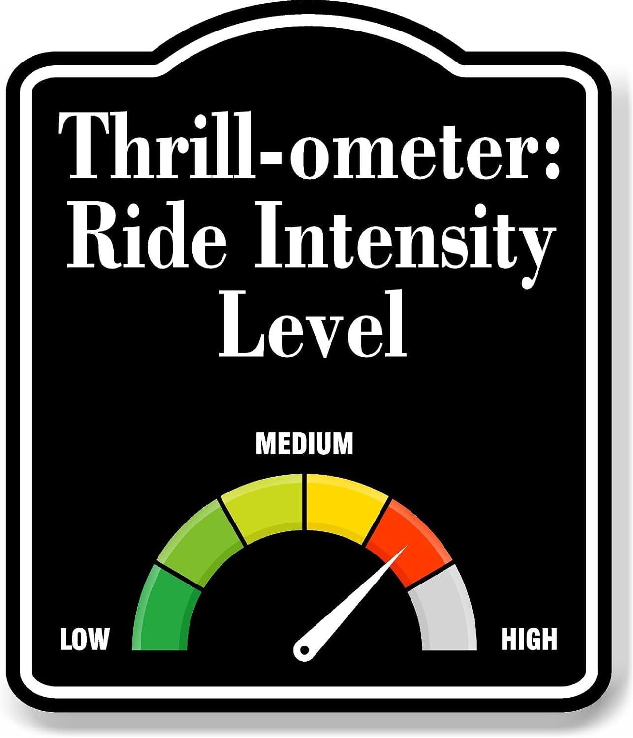 Intensite Sign Thrill-ometer Ride Intensity Level High BLACK Aluminum Composite Sign ...