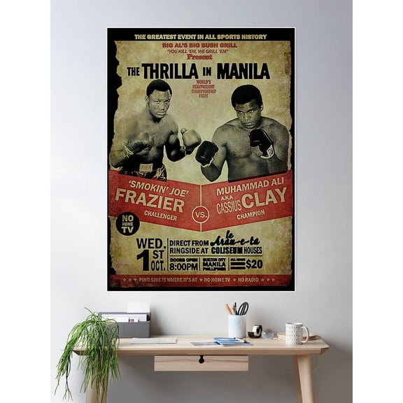 Thrilla In Manila Boxing Poster, Poster Home Decor , Poster Print Only
