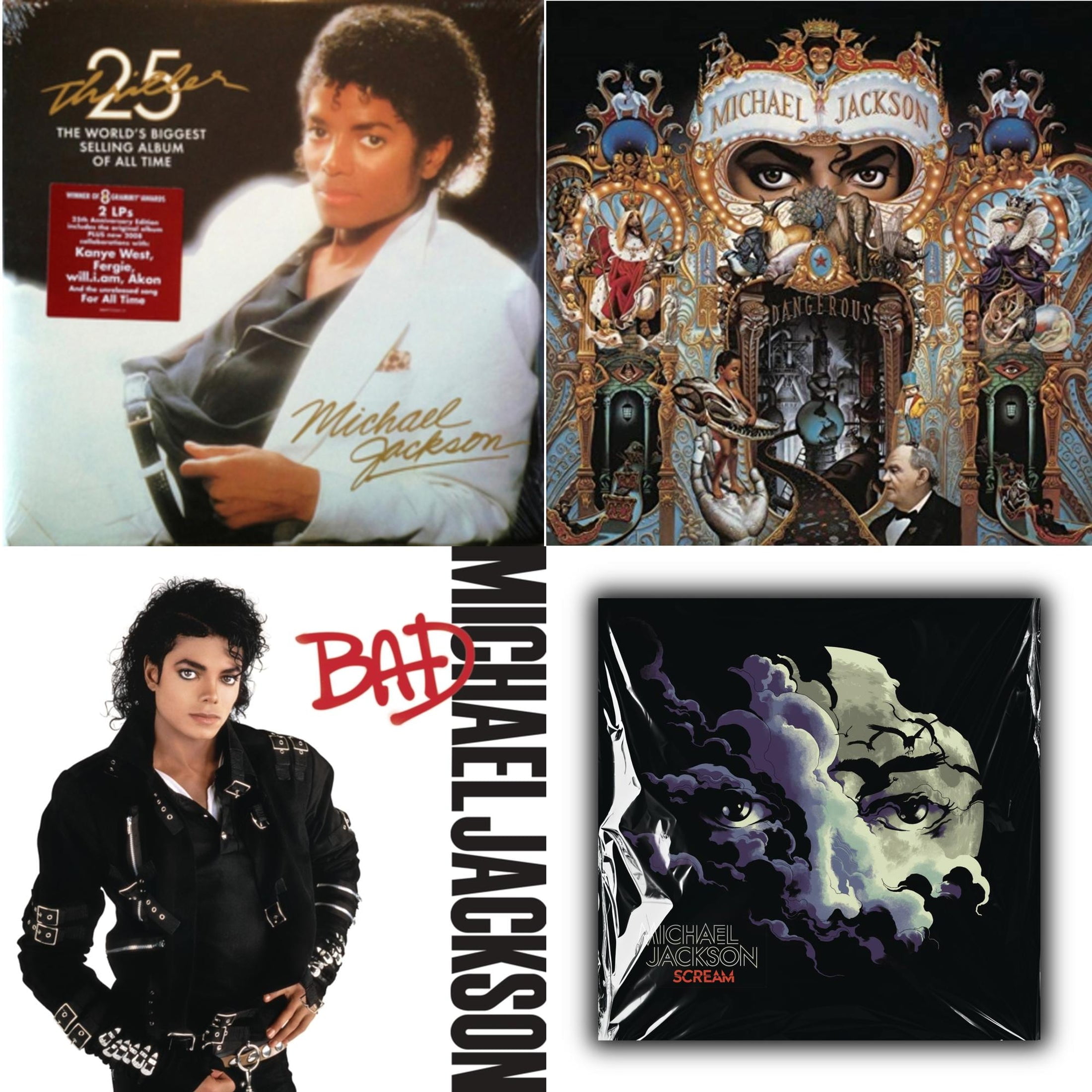 Michael Jackson　Bad　Thriller　レコード　LP　セット Michael Jackson - Thriller, 1982 LP 1st no credit, Japan w