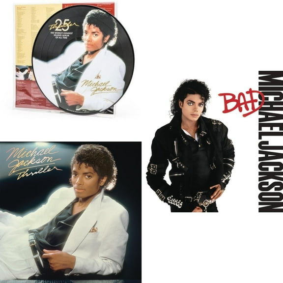 Thriller (Picture Disc) & Thriller (140G/Gatefold) & Bad (140G/Gatefold) [LP Vinyl Bundle]
