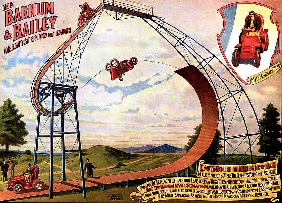 Thrilling Dip O Death Circus Canvas Art - (24 x 36)