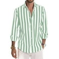 thumbnail image 1 of Thrilos Button Up Shirts for Men Striped Long Sleeve Tops Casual Button Down Shirts Business Dress Shirts, 1 of 7