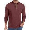 thumbnail image 1 of Thrilos Mens Henley Shirts Long Sleeve Casual Tops Lightweight Pullover Shirt Button Cotton T-Shirt with Pocket, 1 of 7