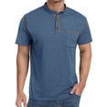 thumbnail image 1 of Thrilos Mens Henley Shirts Short Sleeve Casual Tops Lightweight Pullover Shirt Button Cotton T Shirt with Pocket, 1 of 8