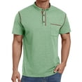 thumbnail image 1 of Thrilos Mens Henley Shirts Short Sleeve Casual Tops Lightweight Pullover Shirt Button Cotton T Shirt with Pocket, 1 of 8