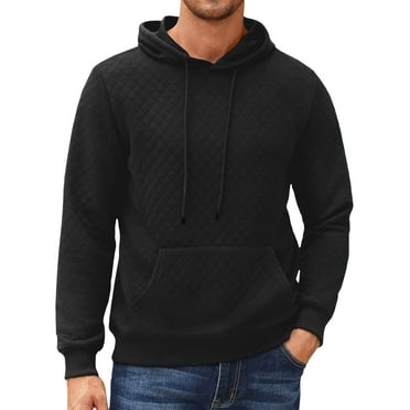 Thrilos Mens Hoodies Long Sleeve Plaid Sweatshirts Pullover Drawstring Hooded Sweatshirts with Kangaroo Pocket