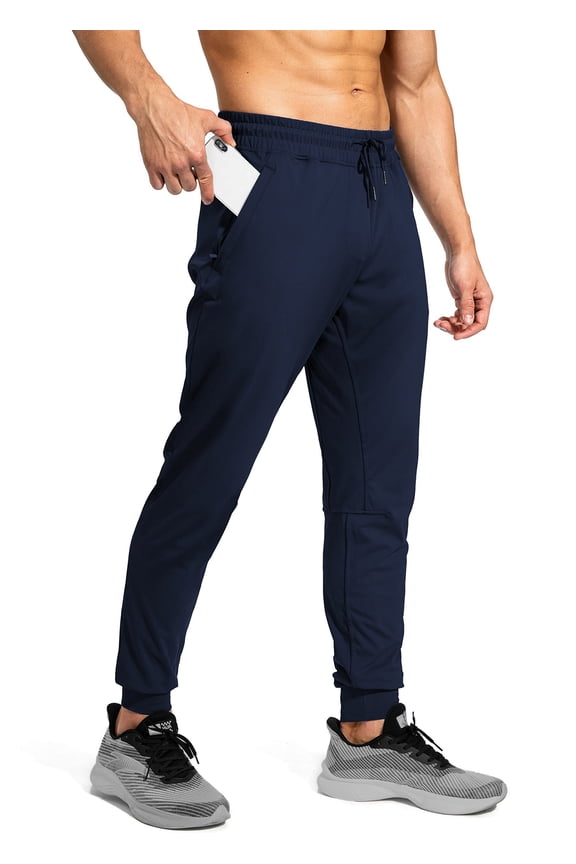 Mens Pants Athletic Quick Dry Track Pants Casual Lightweight Joggers Pants with Zipper Pockets