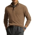 thumbnail image 1 of Thrilos Mens Shirts Casual Button Down Stand Collar long Sleeve Henley Pullover Sweatshirt Polo Shirts, 1 of 7