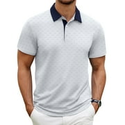 Thrilos Mens Shirts Casual Short Sleeve Golf Polo Shirts Print Performance Dry Fit Shirt