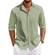 Thrilos Mens Shirts Long Sleeve Button Down Shirt Casual Dress Shirts with Pocket