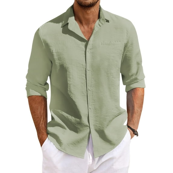 Thrilos Men Dress Shirts Long Sleeve Button Up Shirt Casual Regular Fit Shirts with Pocket