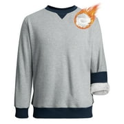 Thrilos Mens Sweatshirts Fleece Crewneck Long Sleeve Sweatshirt Color Block Midweight Pullover Shirts Work Tops