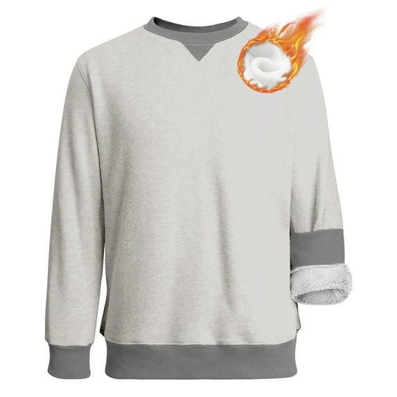 Thrilos Mens Sweatshirts Fleece Crewneck Long Sleeve Sweatshirt Color Block Midweight Pullover Shirts Work Tops