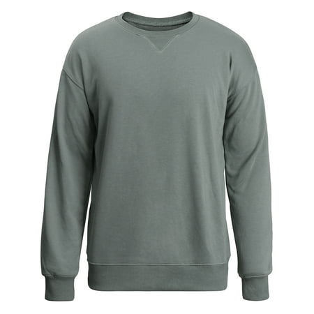Thrilos Mens Sweatshirts Long Sleeve Crewneck Shirts Midweight Loose Fit Pullover Sweatshirts Fall Winter Casual Tops