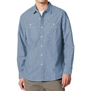 Thrilos Shirts for Men Denim Long Sleeve Shirts Button Down Regular Fit Shirt LightWeight Casual Shirts