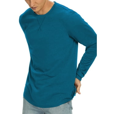 Thrilos Shirts for Men Long Sleeve Heavyweight Cotton Long Sleeve Tops CrewNeck Sweatshirt Pre-Shrunk Work T-Shirts