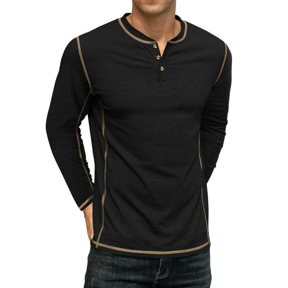 Thrilos Sweatshirts for Men Henley Casual Long Sleeve Shirts Lightweight Front Placket Fit T Shirts
