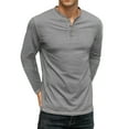 thumbnail image 1 of Thrilos Sweatshirts for Men Henley Casual Long Sleeve Shirts Lightweight Front Placket Fit T Shirts, 1 of 7