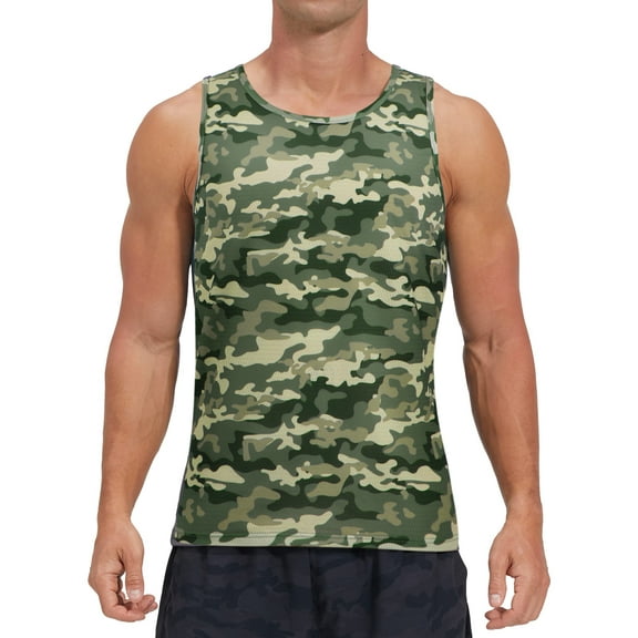 Thrilos Camo Muscle Sleeveless Tank Tops Gym Quick Dry T Shirts Workout Big & Tall Tank