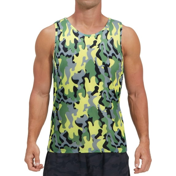 Thrilos Camo Muscle Sleeveless Tank Tops Gym Quick Dry T Shirts Workout Big & Tall Tank