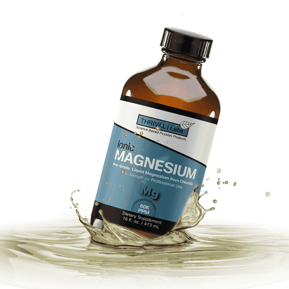 Thrival Labs 16oz Liquid Ionic Magnesium Supplement | Professional Strength with Highest & Fastest Absorption - Calm Mood, Sleep, Muscle Cramps & Spasms, Aid Energy & Vitality, Natural Laxative